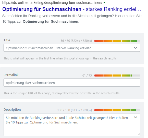 SEO optimierte Texte schreiben - Metadaten
