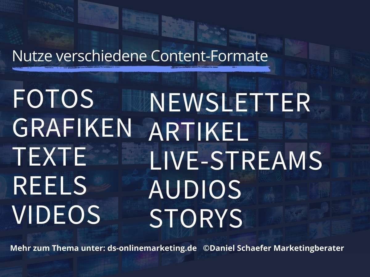 erfolgsfaktoren social media marketing Contentformate