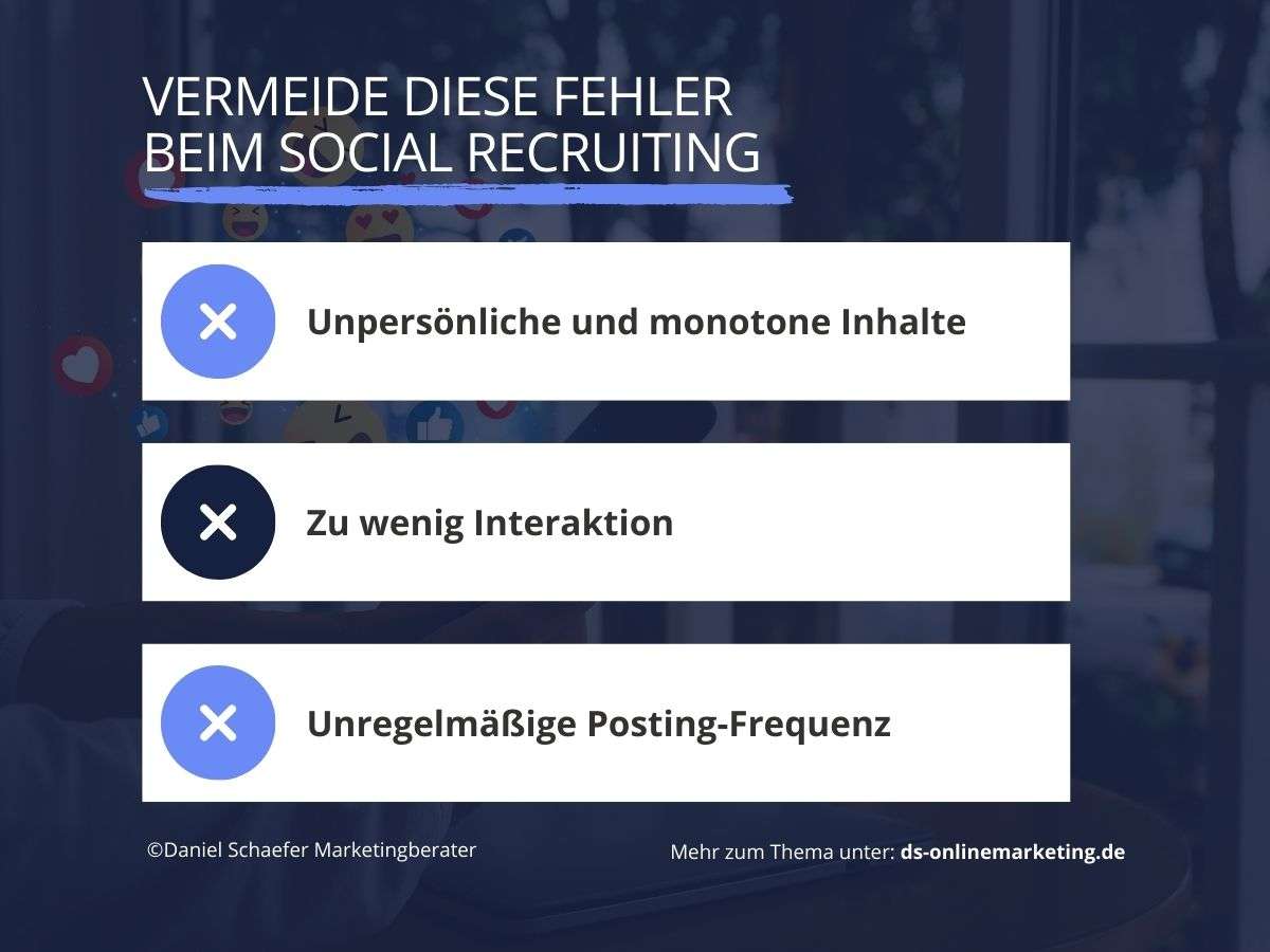 Mitarbeitergewinnung Social Media Fehler