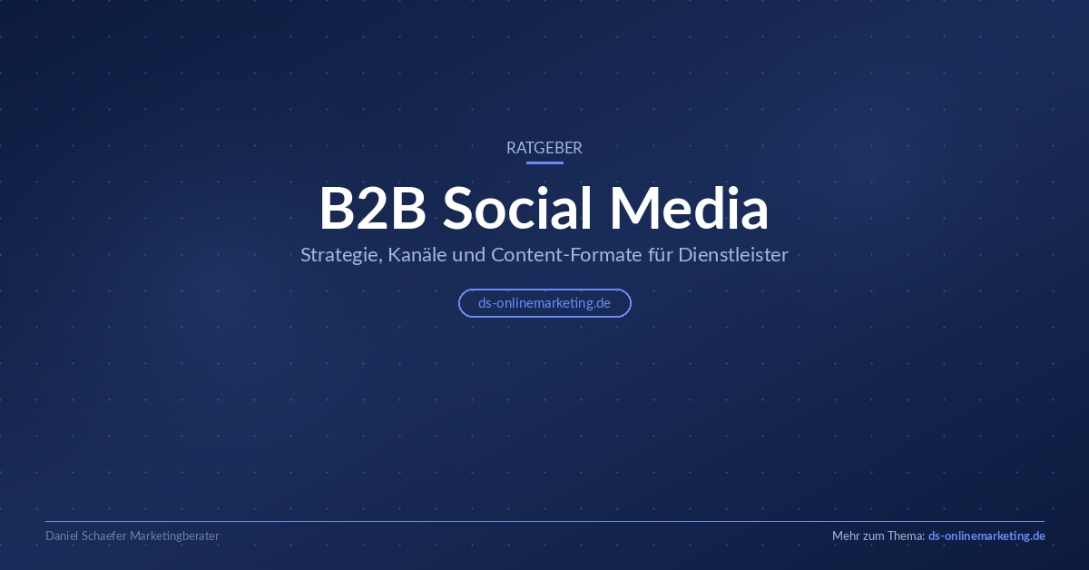 Infografik: B2B Social Media – Strategie, Kanäle und Content-Formate für Selbstständige