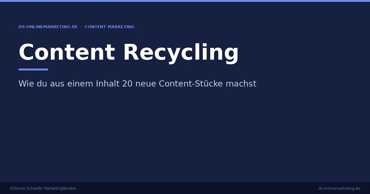 Content Recycling – Wie du aus einem Inhalt 20 neue Content-Stücke machst