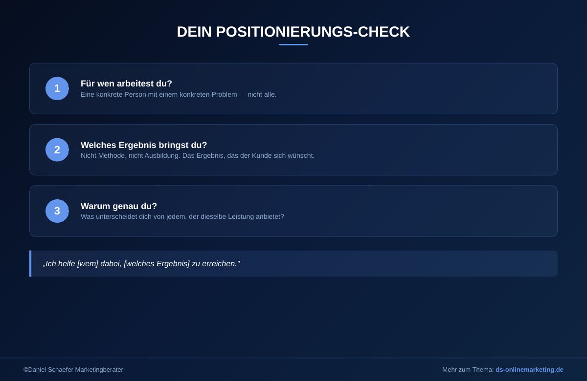 Checkliste Positionierung für Dienstleister – 5 Fragen zur klaren Ausrichtung