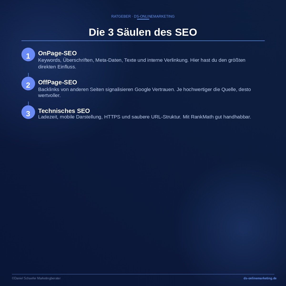 seo fuer selbststaendige 3 saeulen