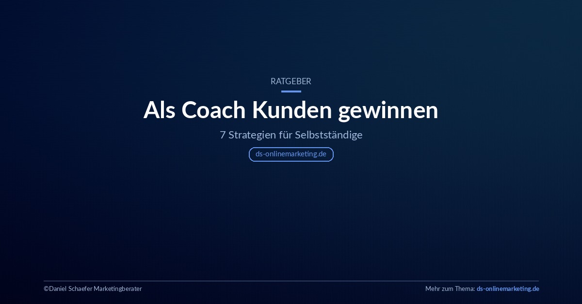 Als Coach Kunden gewinnen: Titelfolie