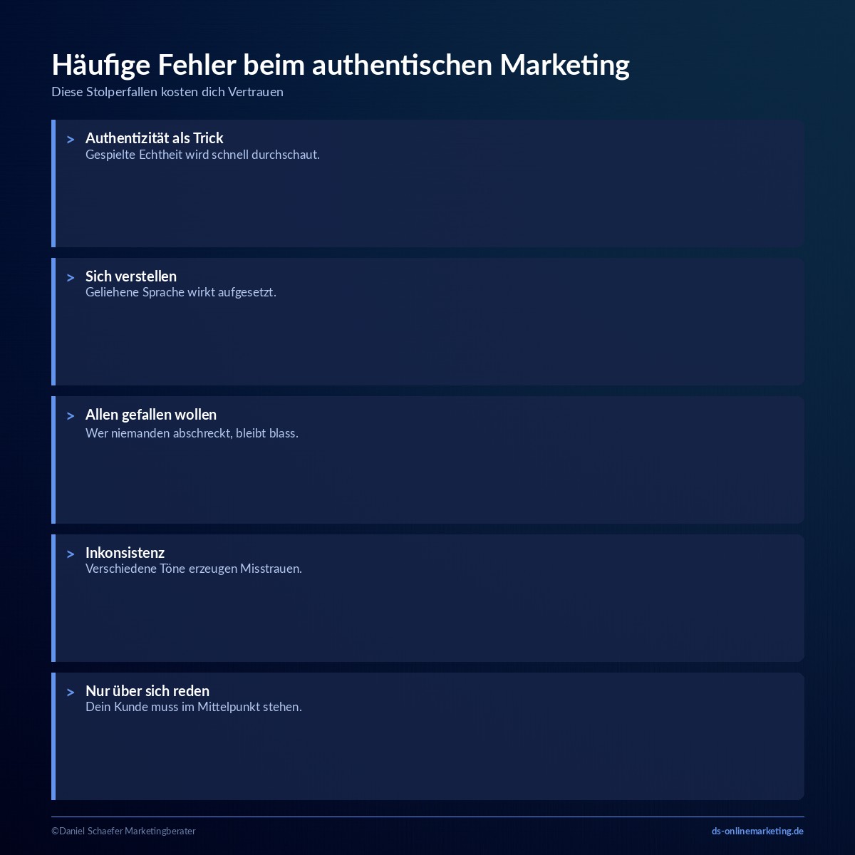 Authentisches Marketing: So gewinnst du als Selbstständiger Vertrauen und Kunden 7 authentisches marketing fehler