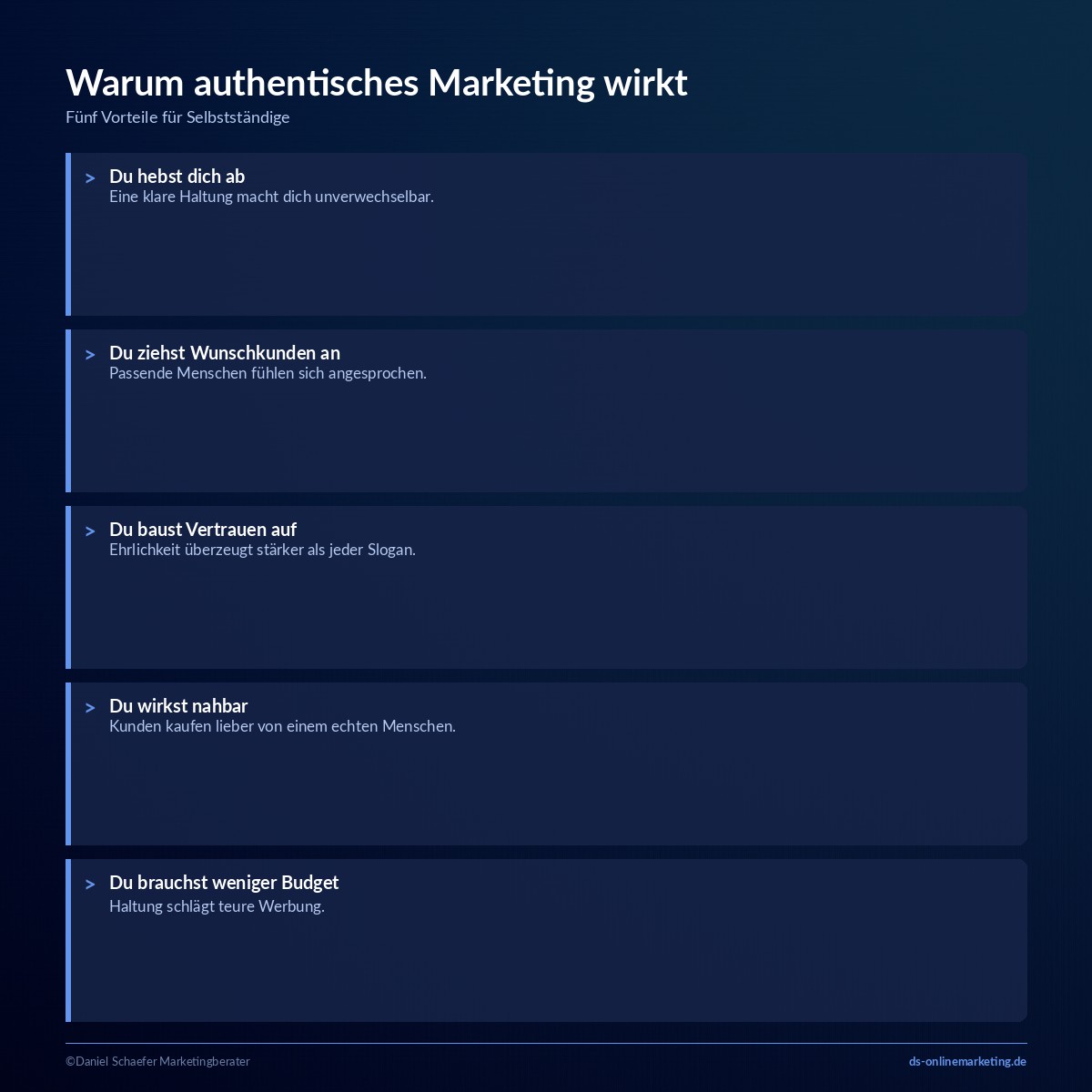 Authentisches Marketing: So gewinnst du als Selbstständiger Vertrauen und Kunden 3 authentisches marketing vorteile