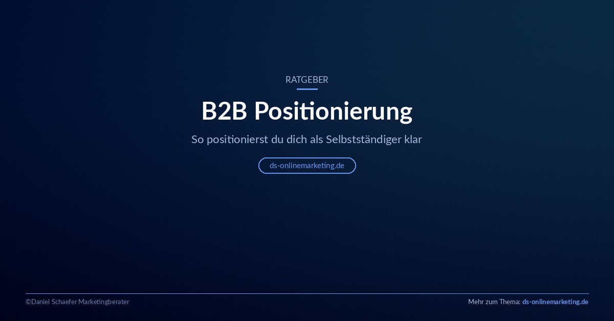 B2B Positionierung Ratgeber für Selbstständige bei ds-onlinemarketing.de