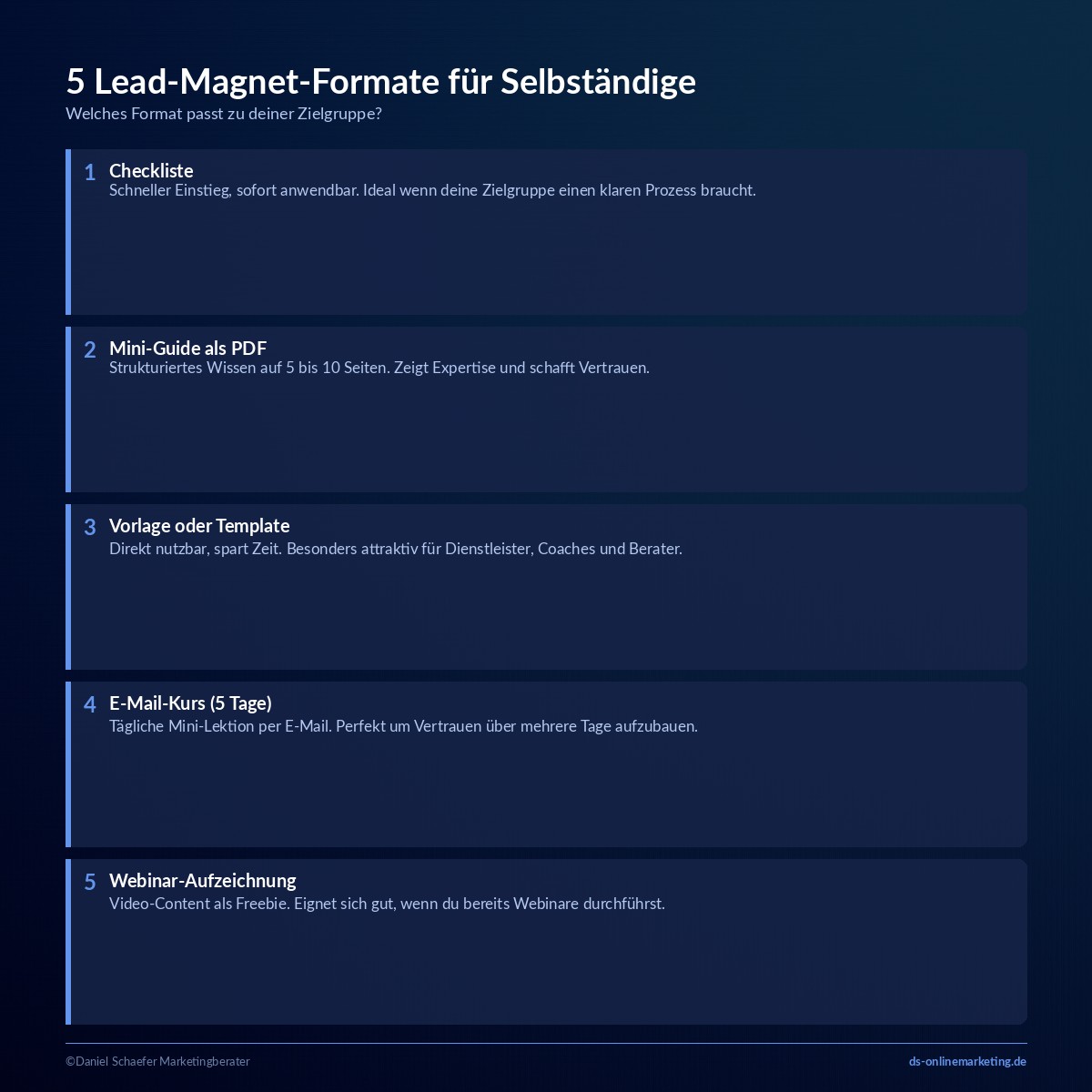 e mail liste aufbauen lead magnete