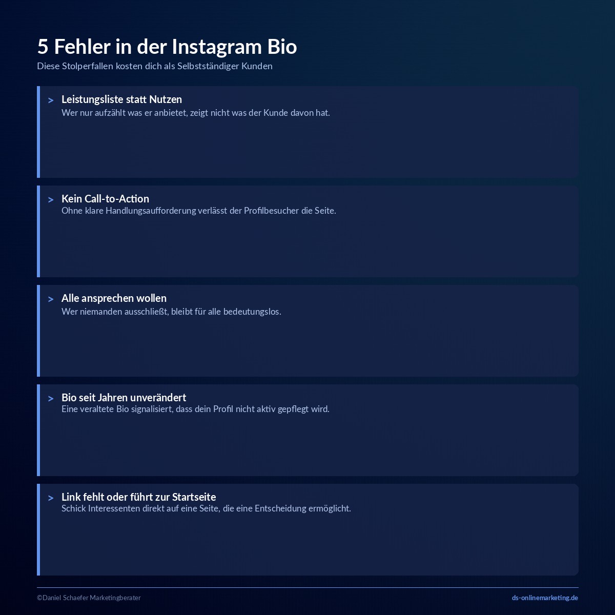 instagram bio fehler