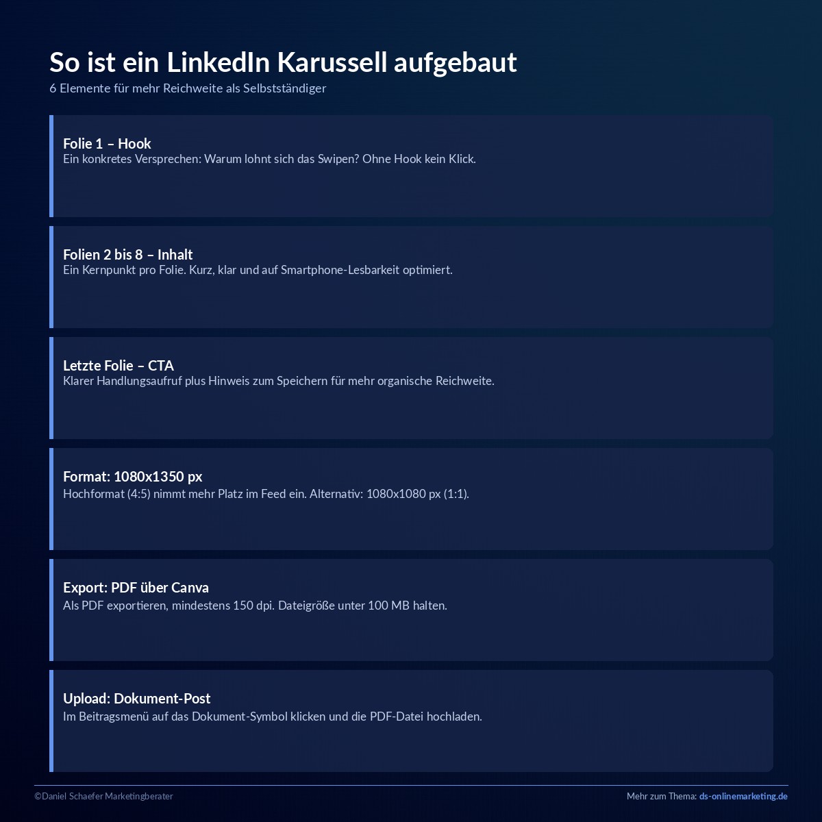linkedin karussell aufbau