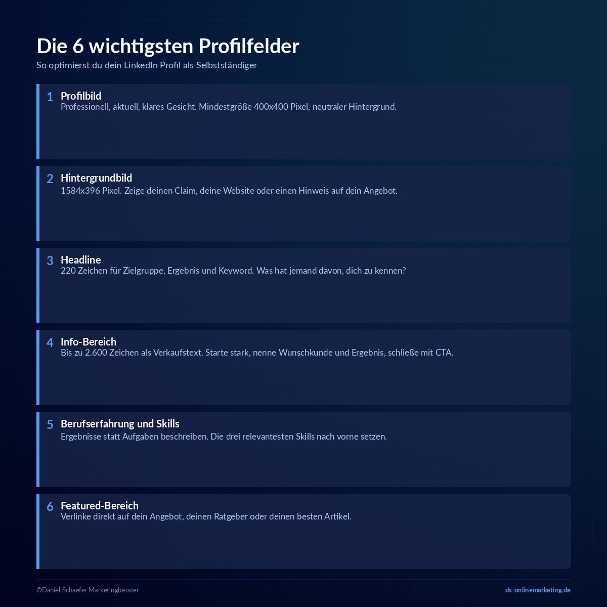 linkedin profil optimieren profilfelder