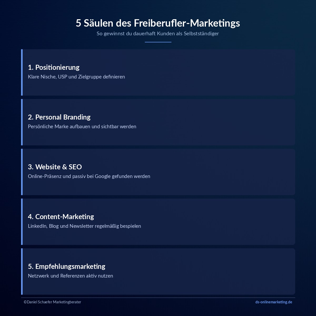 marketing fuer freiberufler saeulen