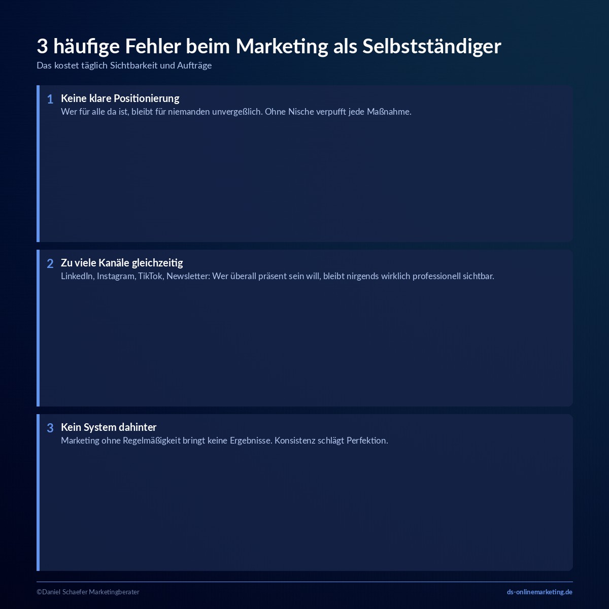 marketing fuer selbststaendige fehler