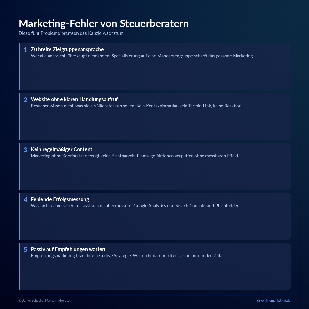 Marketing für Steuerberater: Wie selbstständige Kanzleiinhaber mehr Mandanten gewinnen 4 marketing fuer steuerberater fehler