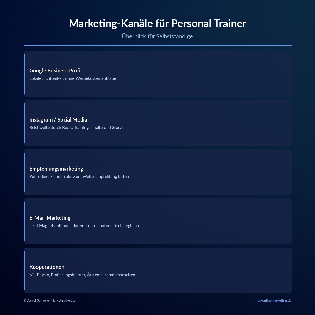 marketing personal trainer kanaele