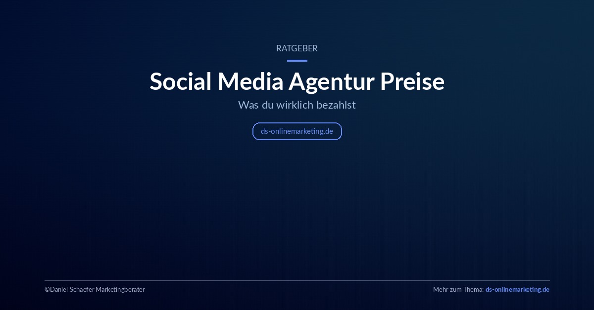 Social Media Agentur Preise – Überblick 2026