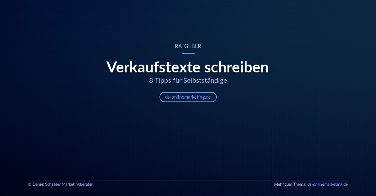 Ratgeber Verkaufstexte schreiben für Selbstständige – ds-onlinemarketing.de