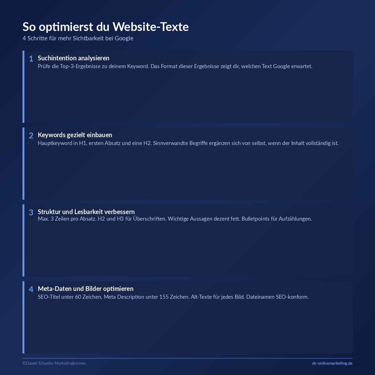 website texte optimieren schritte