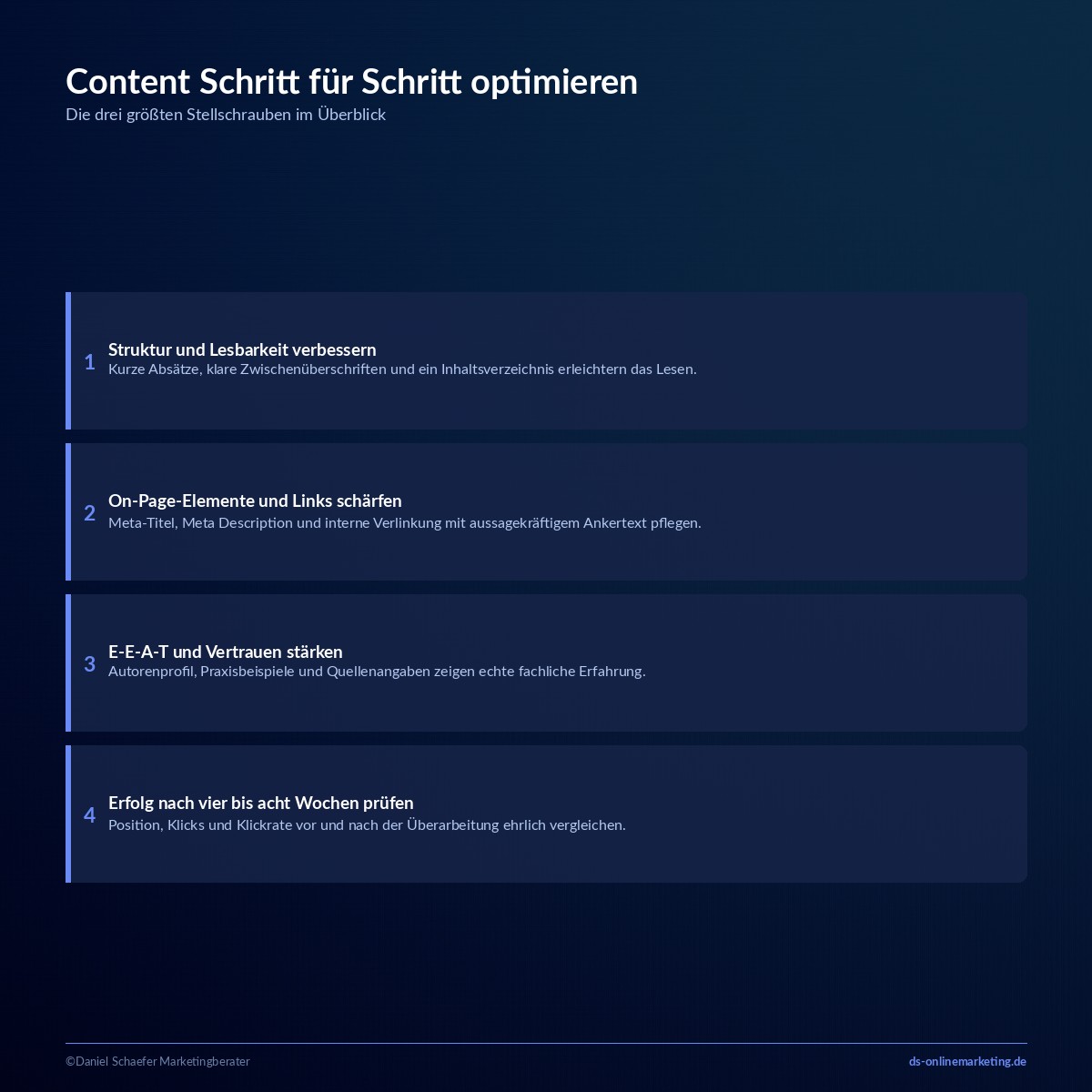 content optimierung schritte