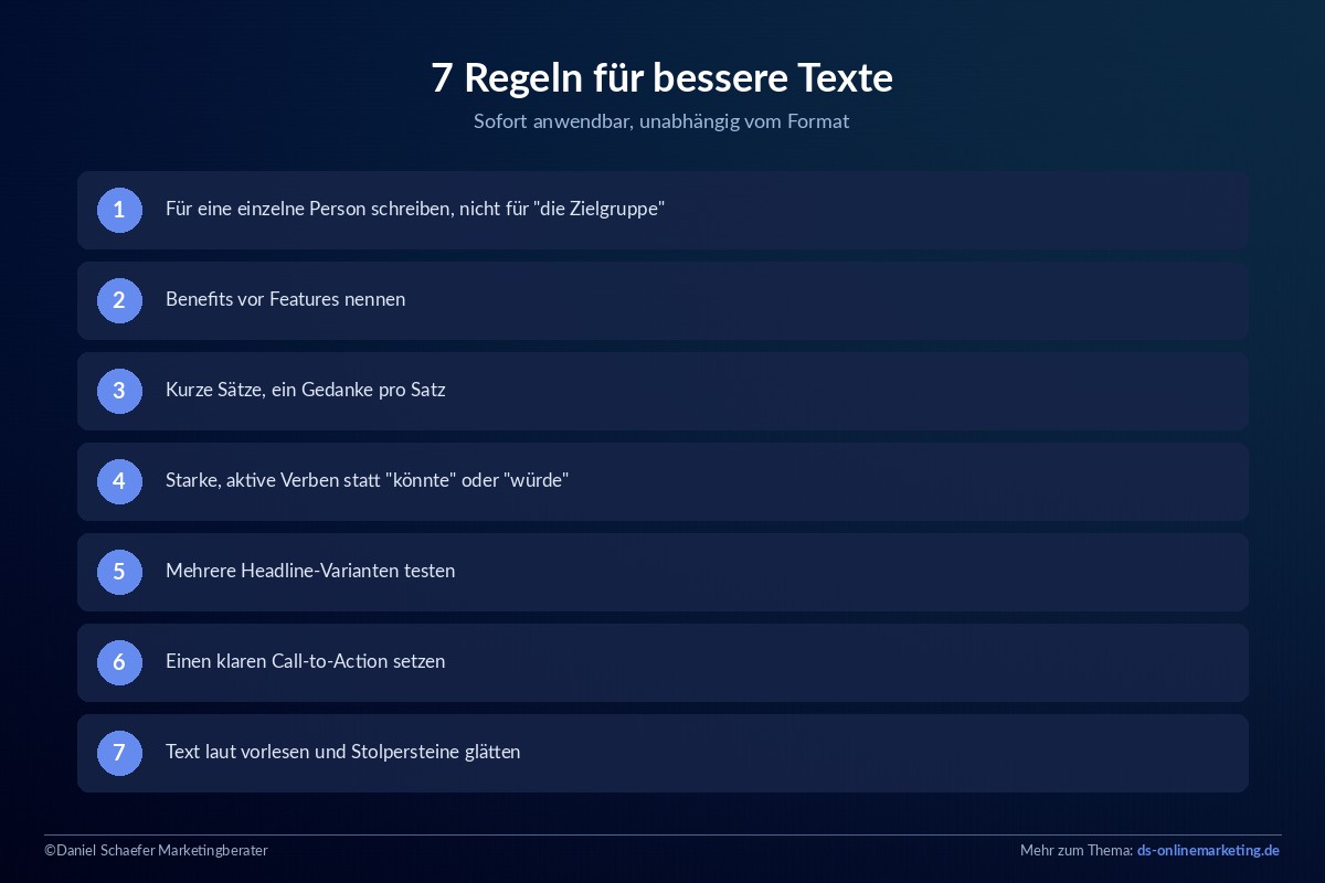 copywriting lernen 7 regeln