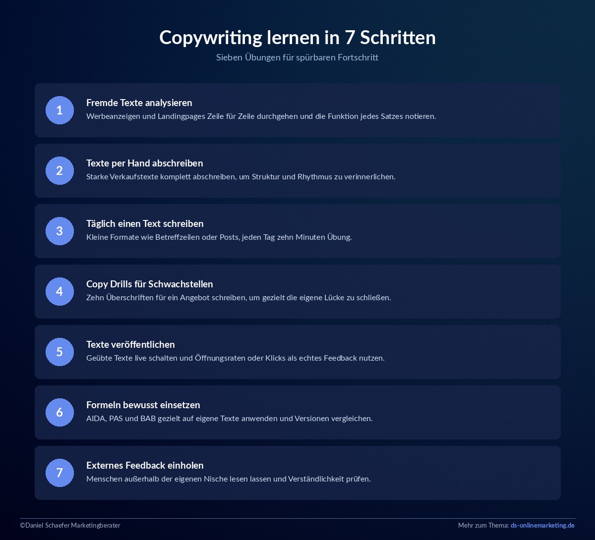 copywriting lernen 7 schritte