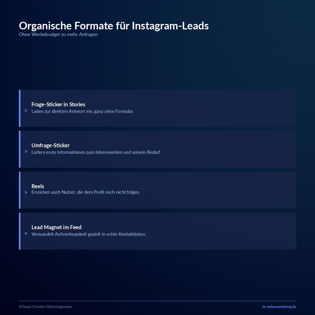 leads instagram organische formate