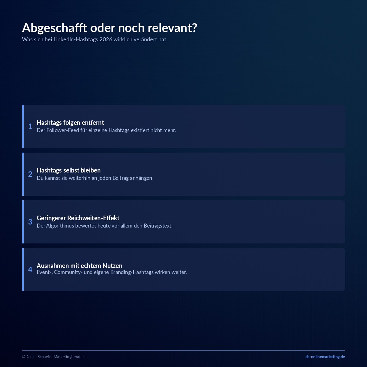 linkedin hashtags relevanz