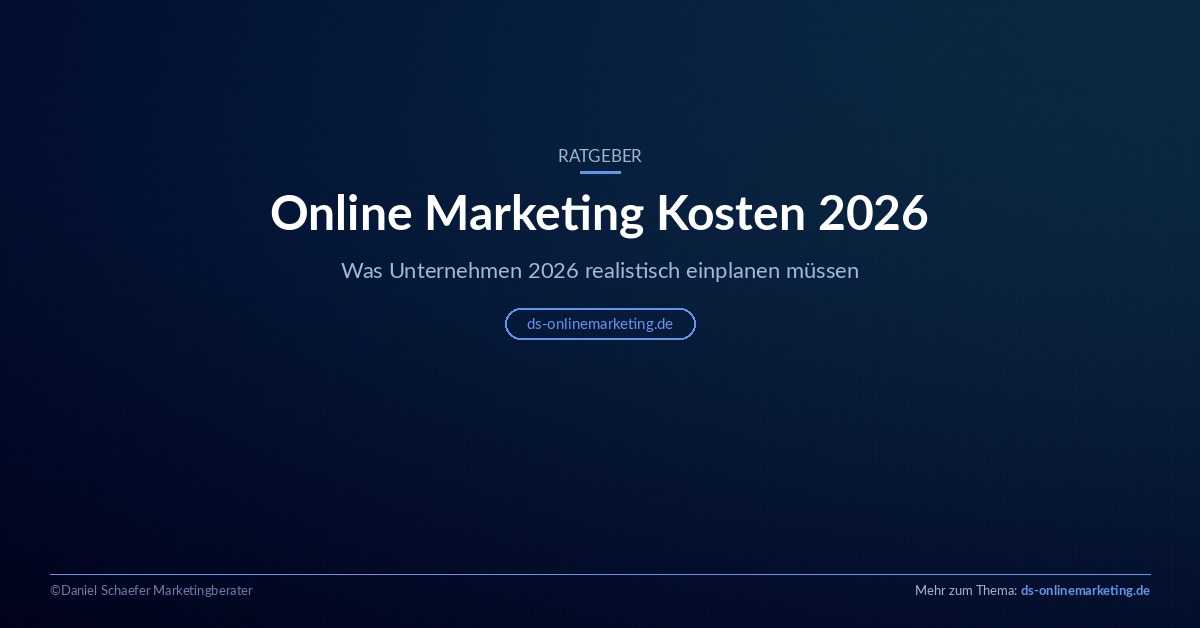 Online Marketing Kosten 2026 – was Unternehmen realistisch einplanen müssen