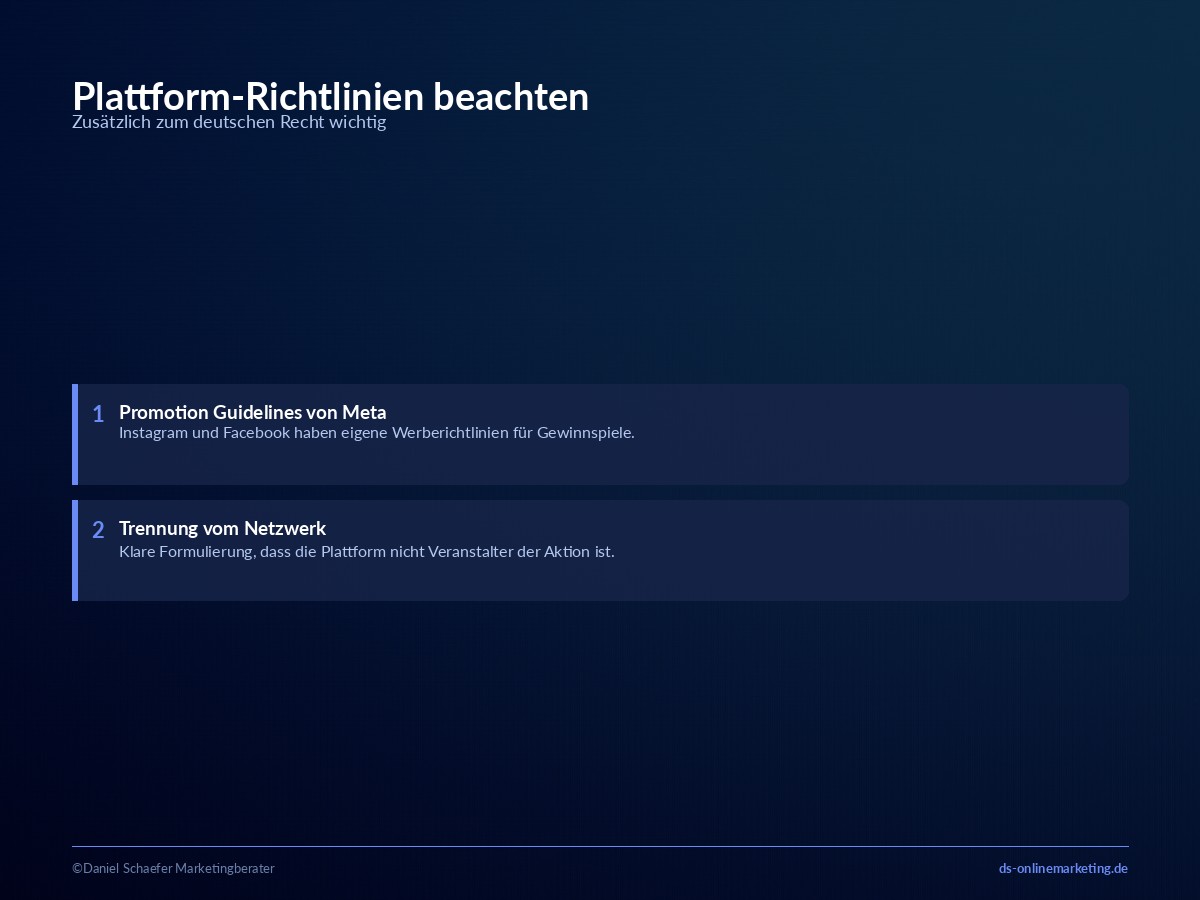social media gewinnspiel plattform richtlinien