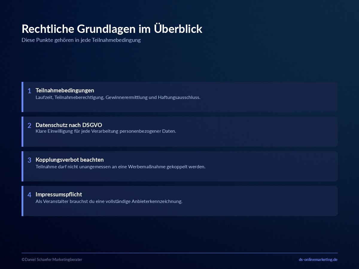 social media gewinnspiel rechtliche grundlagen