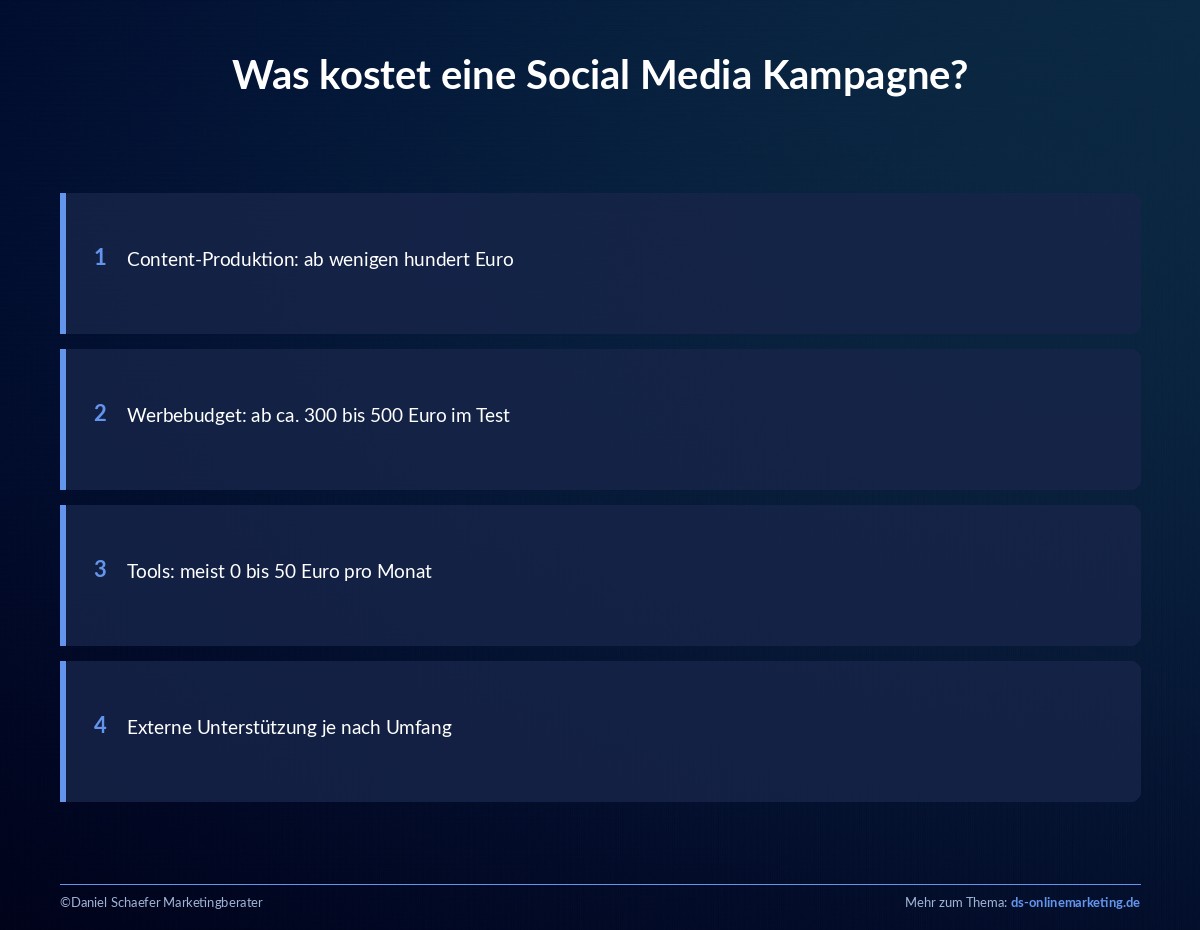social media kampagne kosten