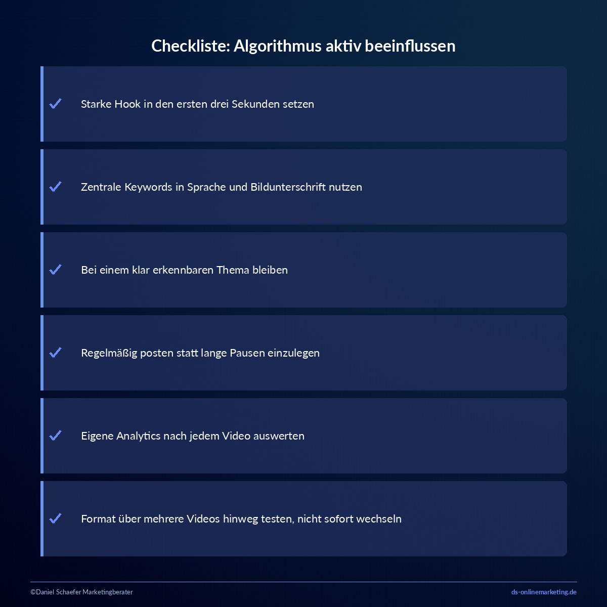 tiktok algorithmus checkliste