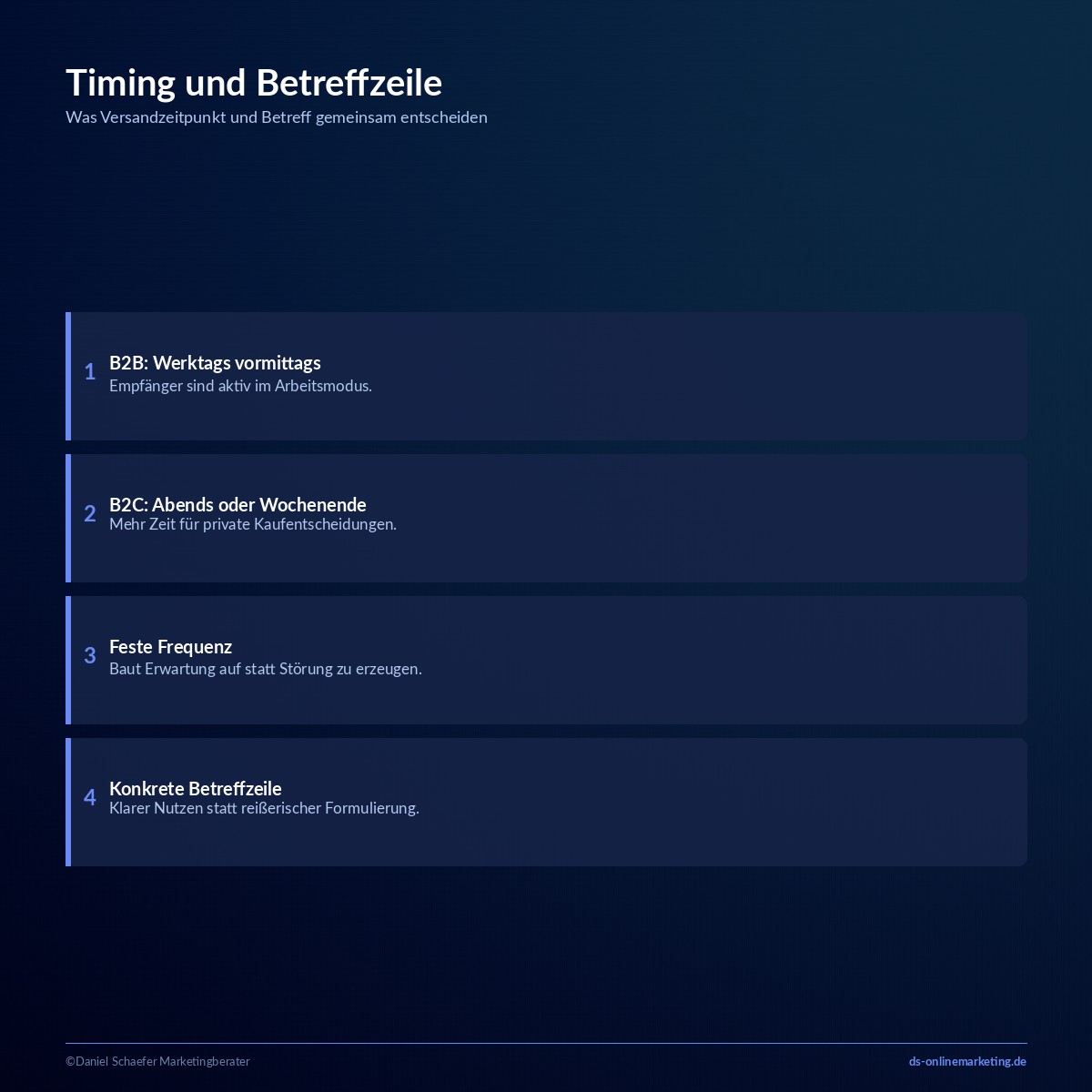 e mail marketing strategie timing