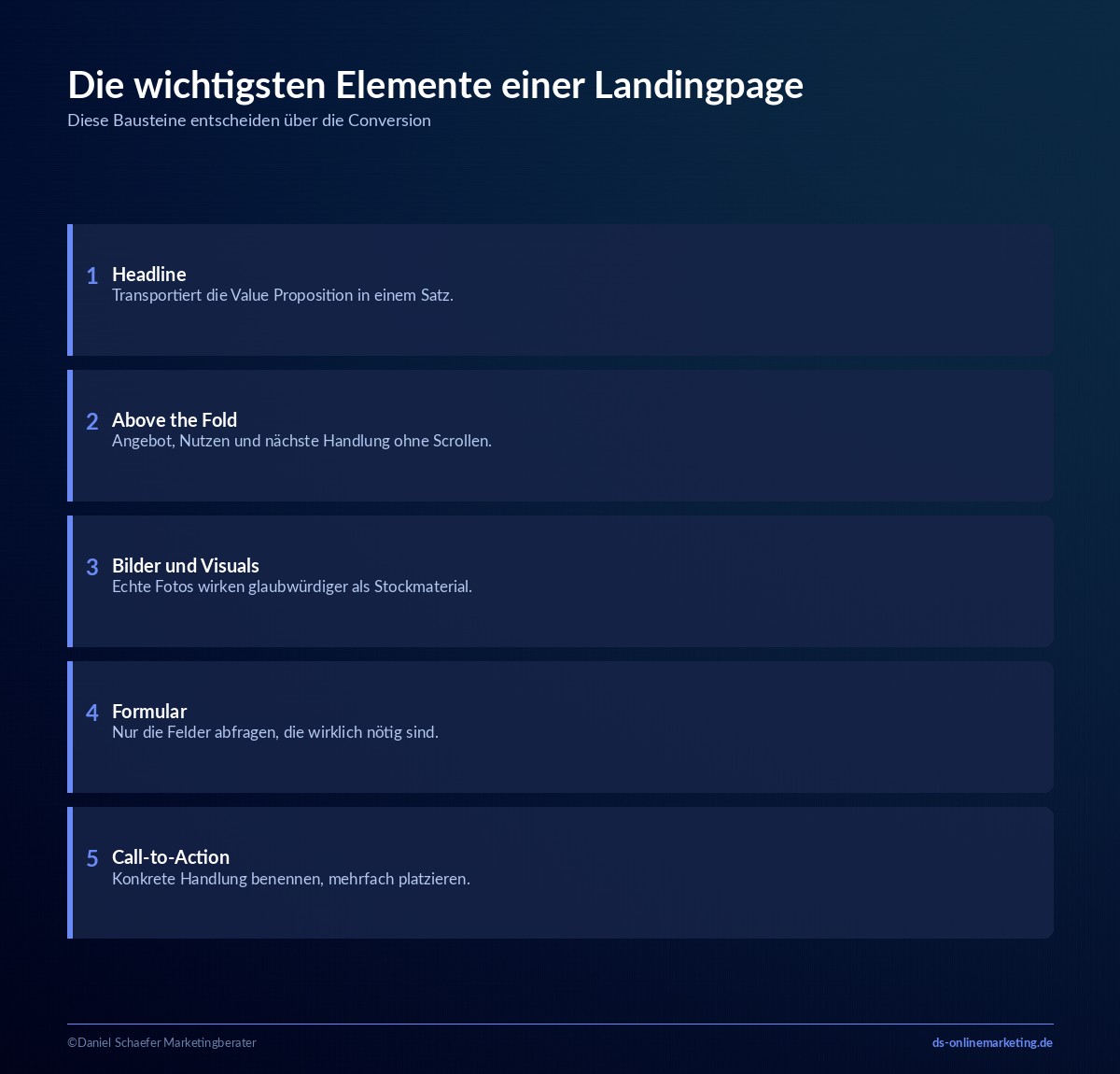 landingpage optimierung elemente