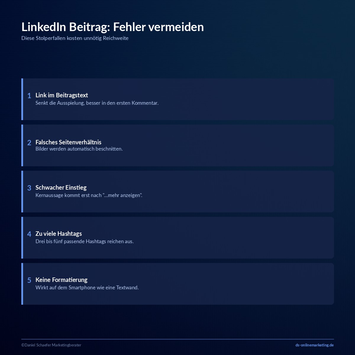 linkedin beitrag fehler vermeiden