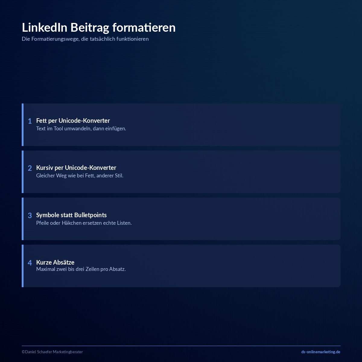 linkedin beitrag formatieren