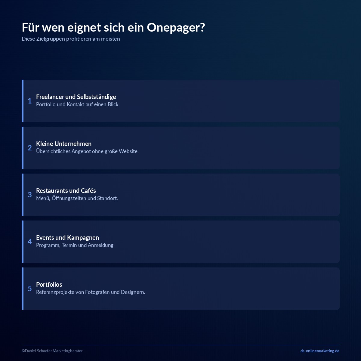 onepager zielgruppen
