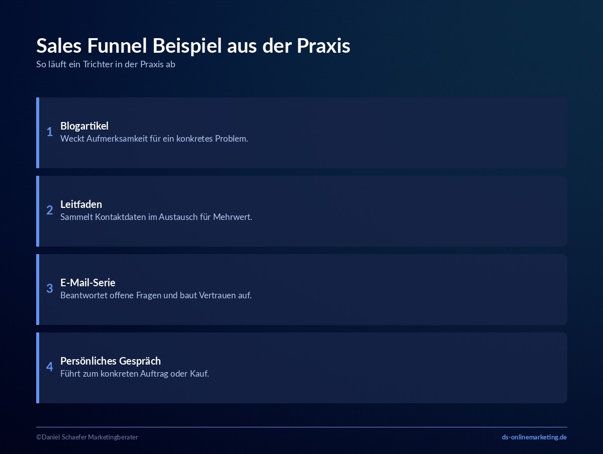 Sales Funnel: Definition, Phasen und Aufbau für mehr Kunden 8 sales funnel beispiel
