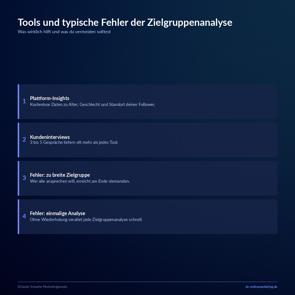 social media zielgruppen tools fehler