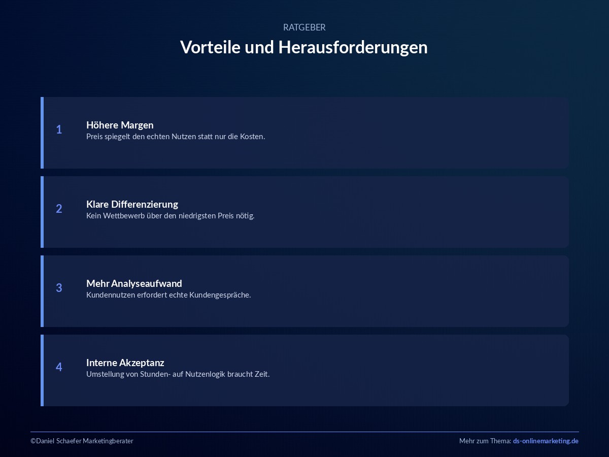 value based pricing vorteile herausforderungen