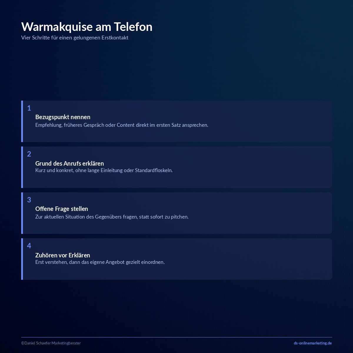 Warmakquise Telefon: Vier Schritte für den Erstkontakt