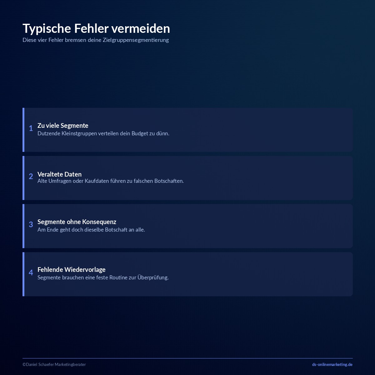 zielgruppensegmentierung fehler