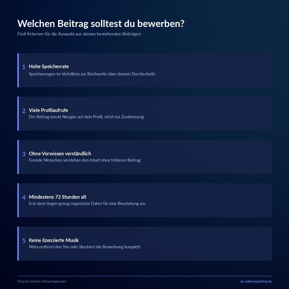 instagram beitrag bewerben auswahl