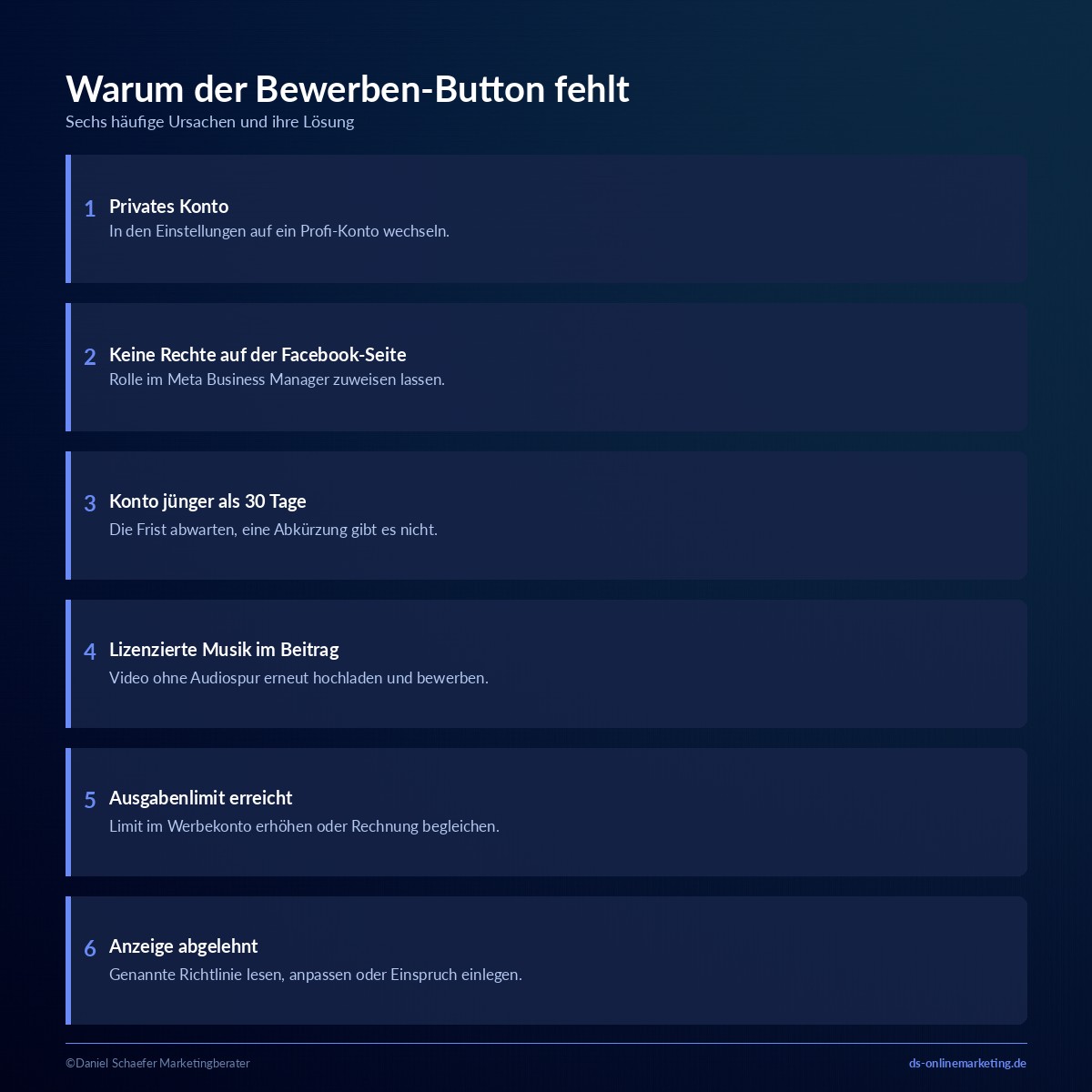 instagram beitrag bewerben geht nicht