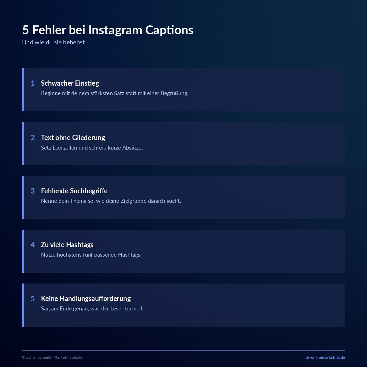 Instagram Caption: Aufbau, Länge und 8 Vorlagen zum Kopieren 7 instagram caption fehler