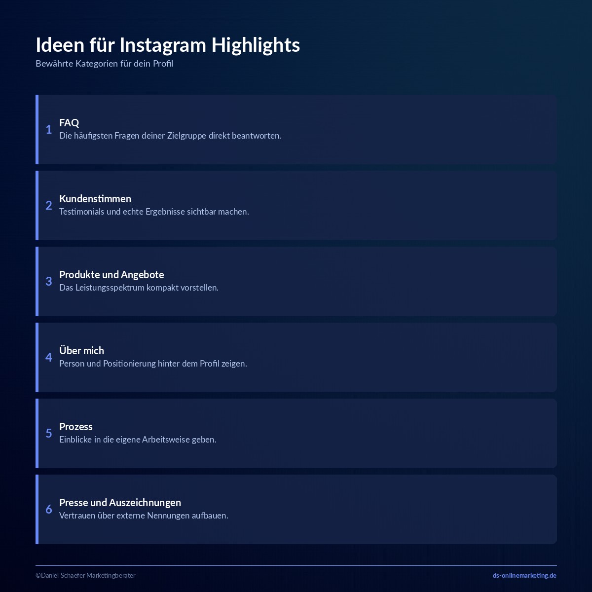 Instagram Highlights Ideen: Formate und Kategorien fuer dein Profil