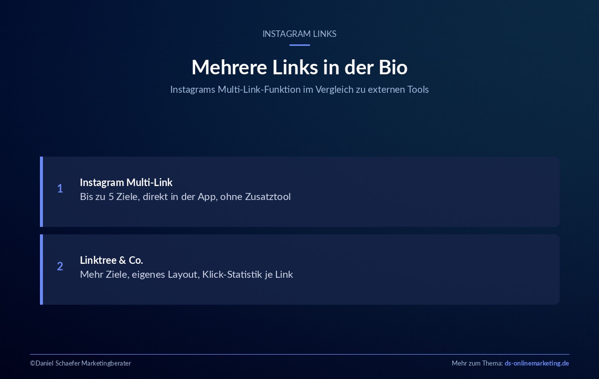 instagram links mehrere bio