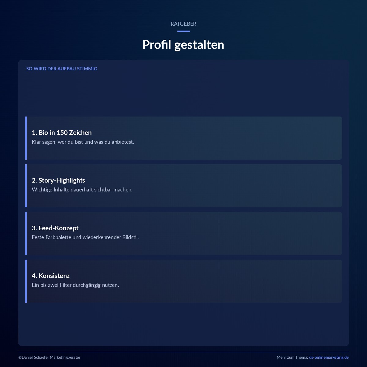 instagram profil gestalten