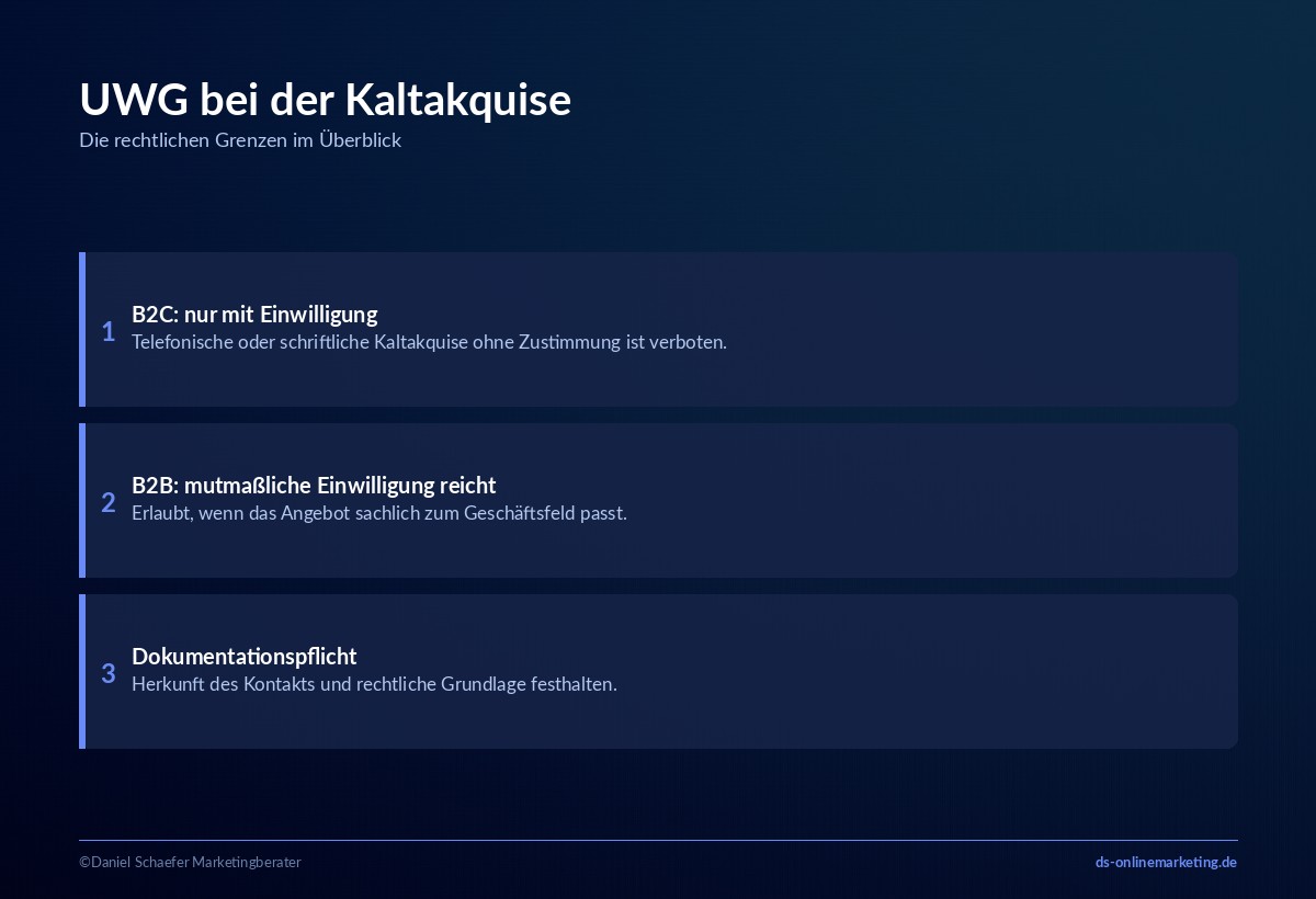 Kundenakquisition: Definition, Formen und Ablauf für mehr Neukunden 5 kundenakquisition uwg recht