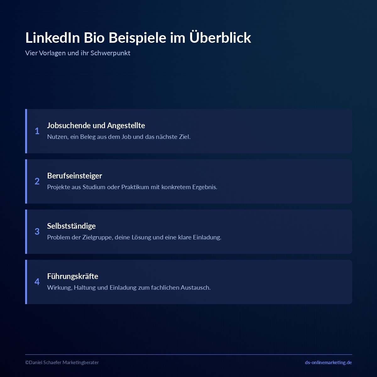 linkedin bio beispiele